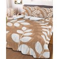thumbnail image 3 of Quilts Twin Size, Brown Leaves Soft Comforter Bedding Set for Bed, Farmhouse Botanical Branch Vintage Boho Modern Lightweight Quilted Bedspread with Pillow Cover(2 Pieces) for All Season, 68x86 Inch, 3 of 9