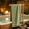 thumbnail image 6 of Extra Large Cotton Bath Towel 29.13"x13.38", Soft Absorbent Quick-Dry Lightweight, Green, 6 of 6