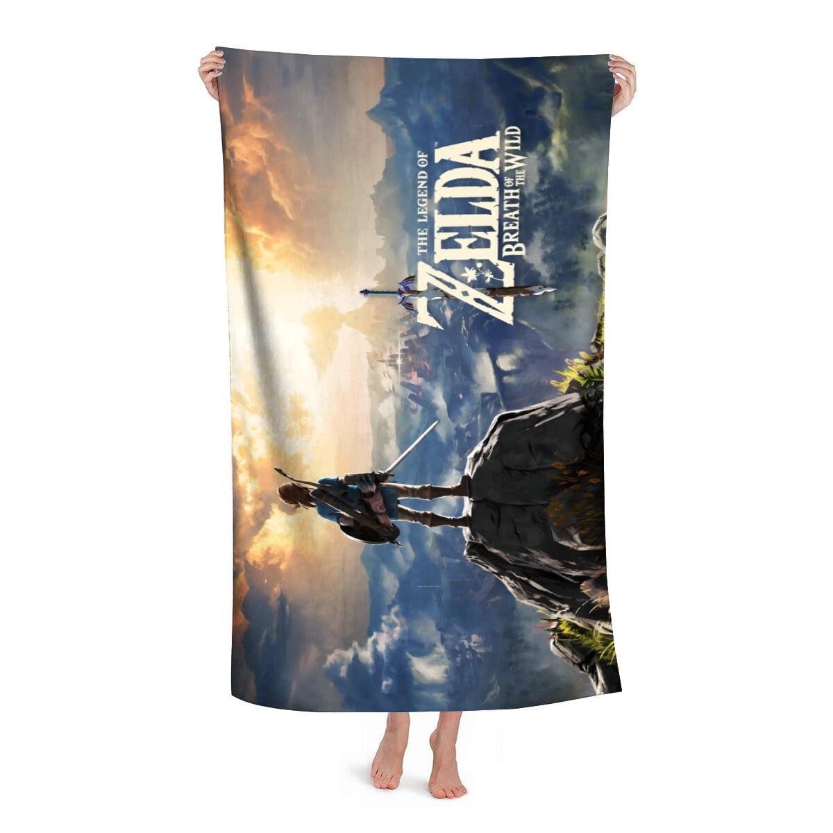 The Legend of Link Breath-theme Gifts Quick-dry Beach Towel for Women Girl Birthday Inspired Fan Bath Outdoor Music Lover30.7 x 59 in（78 X 150 CM）