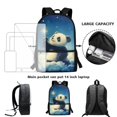 thumbnail image 4 of Jeiento Panda School Backpack with Lunch Bag Starry Sky Middle School Bookbag for Boys 5th Grade Kids School Bag Set for Girls 6-8 Student Insulated Lunch Box Pencil Box, 3 PCS, Blue, 4 of 7