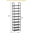 thumbnail image 3 of TRAHOO-Shoe Rack Organizer, 10 Tier Tall Narrow Shoe Rack for Closet Entryway, Shoe Storage Shelf Holds 20-25 Pairs with Hooks, Black, 3 of 4