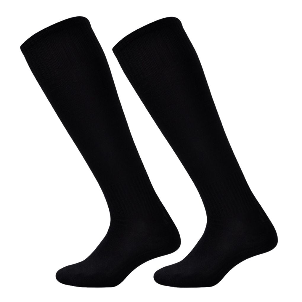 2 PAIRS New Football Socks BLACK Childs/Kids/Youth Size 3-6 Shoe Hockey Rugby 