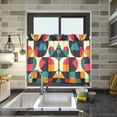 thumbnail image 4 of Yayeee Kitchen Curtains Tier Pair Light Filtering 27"x24" Rod Pocket Short Cafe Window Panel, Retro Geometric, 4 of 7