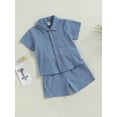 thumbnail image 5 of Lamuusaa Baby Kids Boys Shorts Set, Short Sleeve Button Closure Shirt with Elastic Waist Shorts, 5 of 9