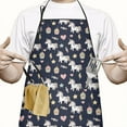 thumbnail image 2 of Blue Cartoon Unicorn Dessert Heart Star Apron-Garden Aprons for Women with Pockets-Cotton Linen Waterproof Kitchen Cooking Gardening Aprons Adjustable for Kitchen,Cooking,BBQ and Salon 33x27 Inch, 2 of 7