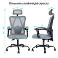 thumbnail image 5 of LAFGUR Ergonomic Office Chair, High Back Computer Chair with Adjustable Lumbar & Headrest, Gray, 5 of 7