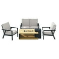 thumbnail image 1 of Patioflare Starlight 4 PC Patio Conversation Aluminum Firepit Set with Sunbrella Fabric, 1 of 8