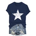 thumbnail image 3 of Bovemsi 4Th of July Oversized Shirt Women Casual Printing Short Sleeves Round Neck Loose T Shirt Blouse Tops, Blue Women's Summer Short Sleeve T-Shirts, XXL, 3 of 8