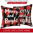 thumbnail image 3 of Throw Pillow Covers Merry Bright Pillow Covers 18x18 Inch Set of 2 Merry Christmas Throw Pillows Decorative Pillow Cases Cushion Covers for Bedroom Livingroom Sofa Farm House, 3 of 6
