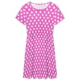 thumbnail image 3 of Neon Pink Stars Women's Dress Short Sleeve Summer Sundress Summer Women Clothes, 3 of 7