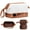 Brown, variant on YOOLIFE Initial Makeup Bag for Women Travel Double Layer Cosmetic Bag Cute Makeup Bag Waterproof Toiletry Bag Personalized Gifts for Women