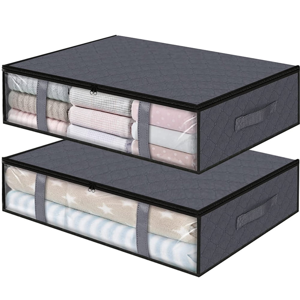 2-Pack Storage Bins Clothes Storage, Foldable Blanket Storage Bags, Under  Bed Storage Containers for Organizing, Clothing, Bedroom, Comforter,  Closet, Dorm, Quilts, Organizer - Walmart.com
