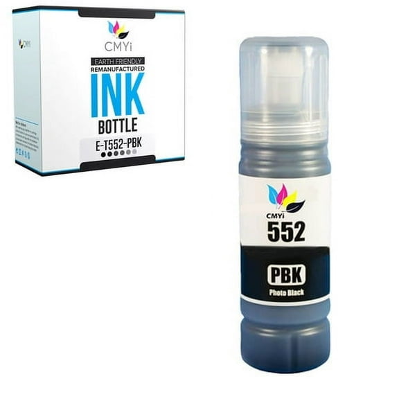 CMYi 552 Photo Black 1-Pack Ink Bottle compatible for Epson 552 - EcoTank Photo ET-8500 and ET-8550 (1 Photo Black)