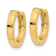 14K Yellow Gold Earring Hinged Huggie Women'S 8 mm 2