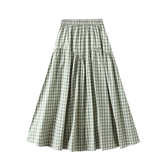 Womens Skirts Summer Long Relaxed Fit Solid Color Soft Flowy Maxi Skirt Summer Boho Pleated Beach Long Skirts with Pockets