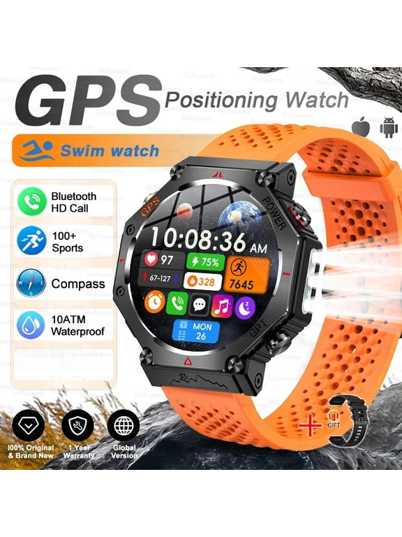 T-Rex 3 Ultra Military Grade GPS Smart Watch 10ATM Waterproof Compass Altimeter Barometric AMOLED Men HD Call Sports Smartwatch