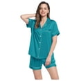 thumbnail image 4 of Cooling Pajamas Shorts Set Lightweight Button Down Women Summer Ultra Soft Stretchy Silk Sleepwear, 4 of 7