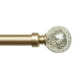 thumbnail image 2 of Exclusive Home Silver Aged Sphere 1" Curtain Rod and Coordinating Finial Set, Gold, Adjustable 36"-72", 2 of 7