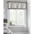 thumbnail image 4 of Kitchen Cafe Valance Curtain for Small Windows,Watercolor Camping RV and Flowers Rod Pocket Short Valances Buffalo Grid and Wood Grain Window Treatment Panel for Living Room/Bedroom/Bathroom,54x18in, 4 of 9