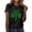Black, variant on Ladies Sparkly Shamrock St. Patrick's Day T-shirt Tops Green Sequin Clover Print Tees Crew Neck Short Sleeve T Shirts for Festive