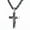 Silver Black, variant on 6mm Flat Byzantine Chain Necklace For Men's Stainless Steel Jesus Cross Pendant-Silver Black-22 inch Necklace