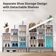 thumbnail image 5 of Mpow Shoe Storage Cabinet, Step Cabinet with 6-Tier Adjustable Shelves and Metal Legs, Freestanding Shoe Organizer, Farmhouse Modern Shoe Separate Storage Fits All Shoe Types - White, 5 of 8