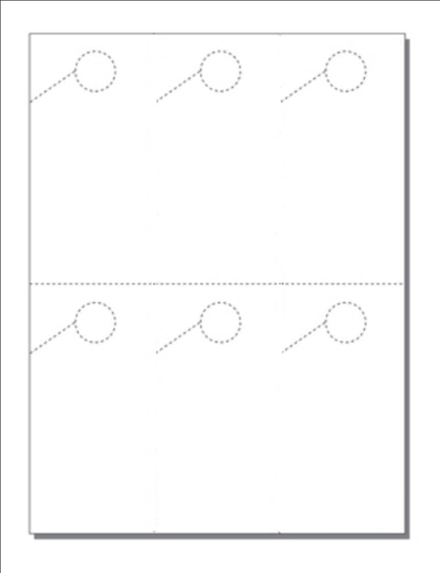 No.1 Hang Tags (2.75"x 5.5"), 6-UP on Unperfed 8.5"x 11" White Vellum-250 Sheets