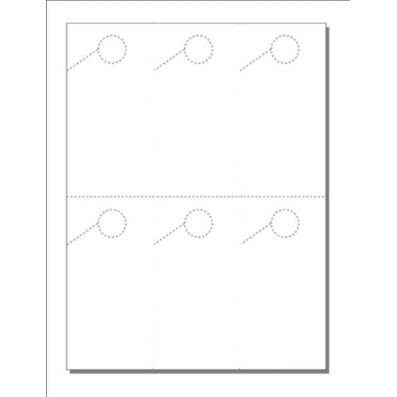 No.1 Hang Tags (2.75"x 5.5"), 6-UP on Unperfed 8.5"x 11" White Vellum-250 Sheets