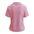 thumbnail image 3 of B91xZ Hauts d'Été pour Femmes 2024 Col Rond Manches Courtes Pull, Rose S, 3 of 5