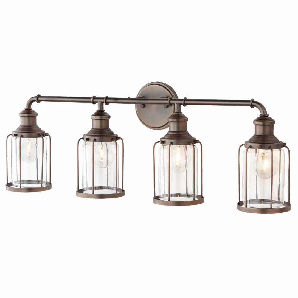 Home Decorators Collection 11 8 Inch 4 Light Satin Bronze Finish Vanity Fixture With Clear Glass Canada - Home Decorators Collection Vanity Light