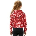 thumbnail image 2 of Xixirimido Red Christmas Candy Cane Pattern Girls Half Zip Sweatshirt Long Sleeve Pullover Crop Tops Kids Lightweight Hoodie Fashion Winter Clothes Size 5-6, 2 of 7