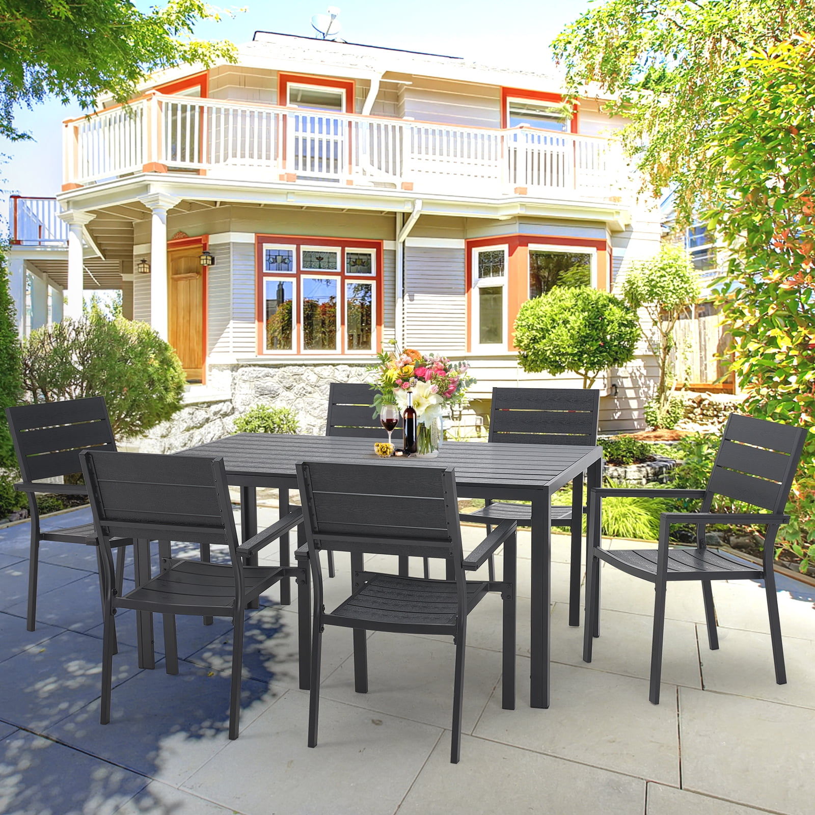 Buy AECOJOY Aluminum 7 Piece Outdoor Furniture Patio Dining Set with