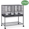 Yaheetech 3pcs Rolling Stand Bird Cage for Canaries, Black