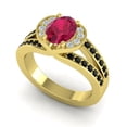thumbnail image 2 of Diamond-Capitals 2.35 Carat Oval Cut Red Ruby & Black Onyx Gemstone Lovely Wedding Ring for Fiancee 14K Yellow Gold Size 8, 2 of 8