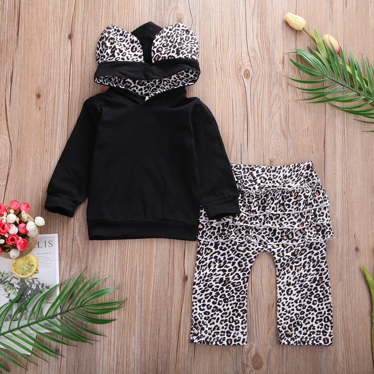 Infant Baby Girls Cute Easter Rabbit Ear Square neck Backless Dress Outfits L