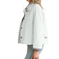 thumbnail image 5 of Plaid Patchwork Women Long Sleeve Lapel Single Breasted Jacket Trench Coat, 5 of 6