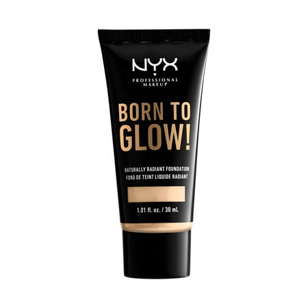 NYX Professional Makeup Born To Glow Naturally Radiant Foundation, Medium Coverage, Pale