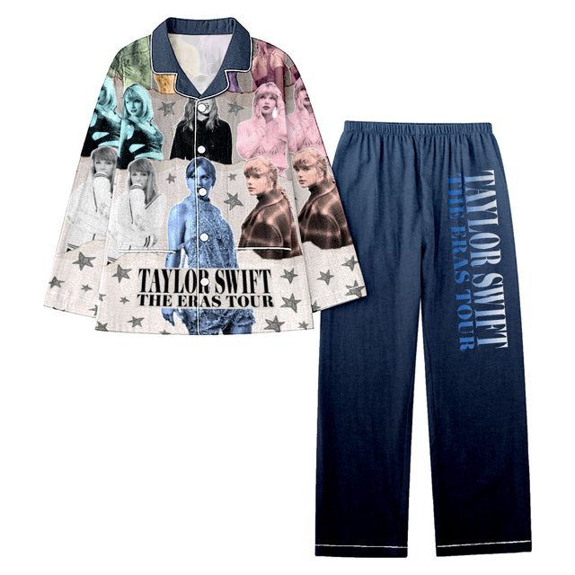 Pyjamas Imprimés Printemps et Automne Mode Quotidienne Décontractée Col en V Ensemble Manches Longues Motif Personnage Ensemble de Pyjama Imprimé