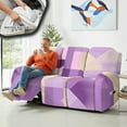 thumbnail image 5 of ZIATUBLES Irregular Geometry Printed Recliner Cover for 3-Seater Reclining Sofa, Stretch Recliner Couch Covers with Pockets Set of 8, Elastic Polyester Spandex Furniture Protector for Living Room, 5 of 9