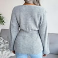 thumbnail image 5 of Lovskoo Sweaters for Women Trendy Casual Long Sleeve V-Neck Keeping Outing Blouse Sweater Gray, 5 of 9