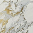 SoHome Cozy Living Modern Marble AntiFatigue Kitchen Mat, Gold/White