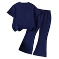 thumbnail image 6 of Rotm Toddler Girl Clothes Baby Girl Clothing Summer Outfit Little Matching Sleeveless Top Long Pants Set 2Pcs Blue,3-4 Years, 6 of 7