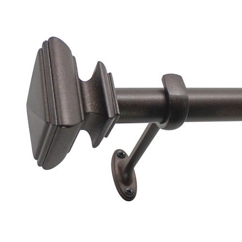 Decopolitan 7/8" Diameter Square Adjustable Curtain Rod Set