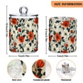 thumbnail image 5 of Yayeee 4 Pack Qtip Holder Bathroom Cotton Swab Canister with Lid Clear Dispenser Set, Large Red Floral Pattern, 5 of 6