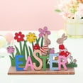 thumbnail image 5 of HongHeng Easter Wooden Table Sign Decoration Spring Freestanding Wood Tabletop Centerpiece Signs Retro Happy Easter Eggs Bunny for Home Table Tiered Tray Party Decor, 5 of 6