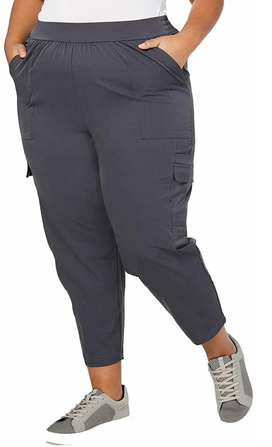Recycled Woven Cargo Pants Gray 