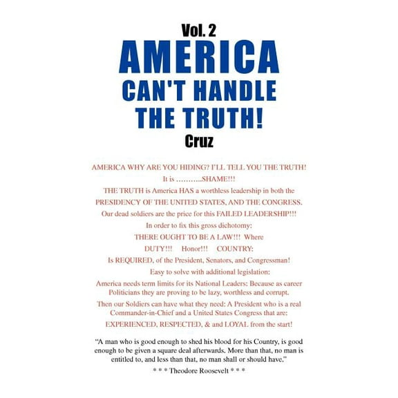 Vol. 2 AMERICA CAN'T HANDLE THE TRUTH!, (Paperback)