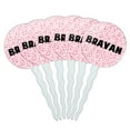 thumbnail image 1 of Brayan Cupcake Picks Toppers - Set of 6 - Pink Speckles, 1 of 1