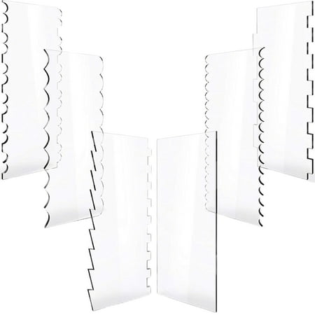 

VEAREAR Kitchen baking supplies 6Pcs/Set Cake Scraper Transparent Smooth Surface Food Grade Cake Scraper Decorating Comb Set for Home