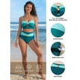 thumbnail image 3 of DOKOTOO Women Bikini Sets Cut Out High Waist 2 Piece Swimsuits Beach Summer Bathing Suits Green XXL US18-20, 3 of 11